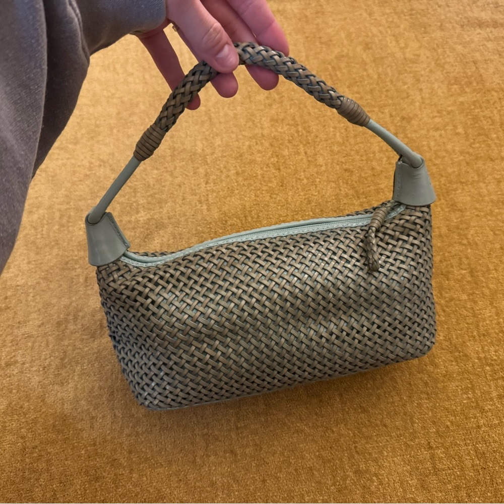 Leather Woven Chic Sigrid Olsen Handbag in Teal